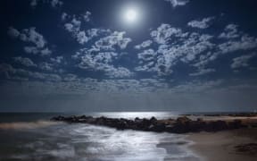 Sea and moon