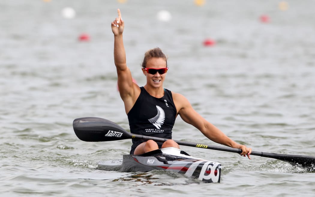Lisa Carrington wins 2014 K1 200 world title.