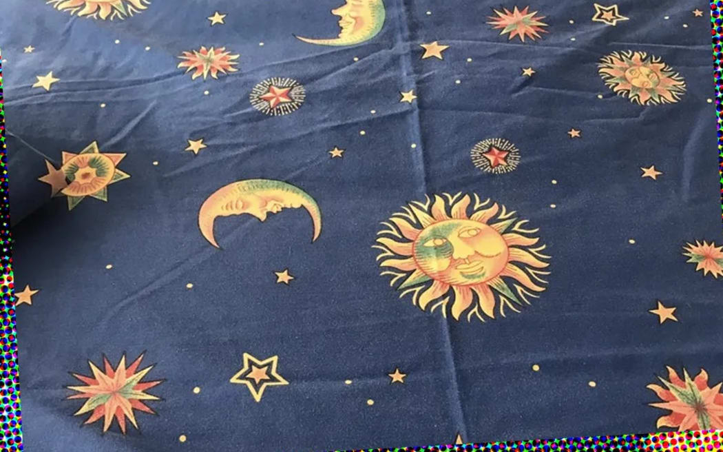 A duvet with a bohemian-style sun which was popular in the 90s.
