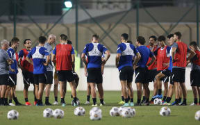 New Zealand All Whites national football team at a training session at East Riffa club in Bahrain_7.10.2021