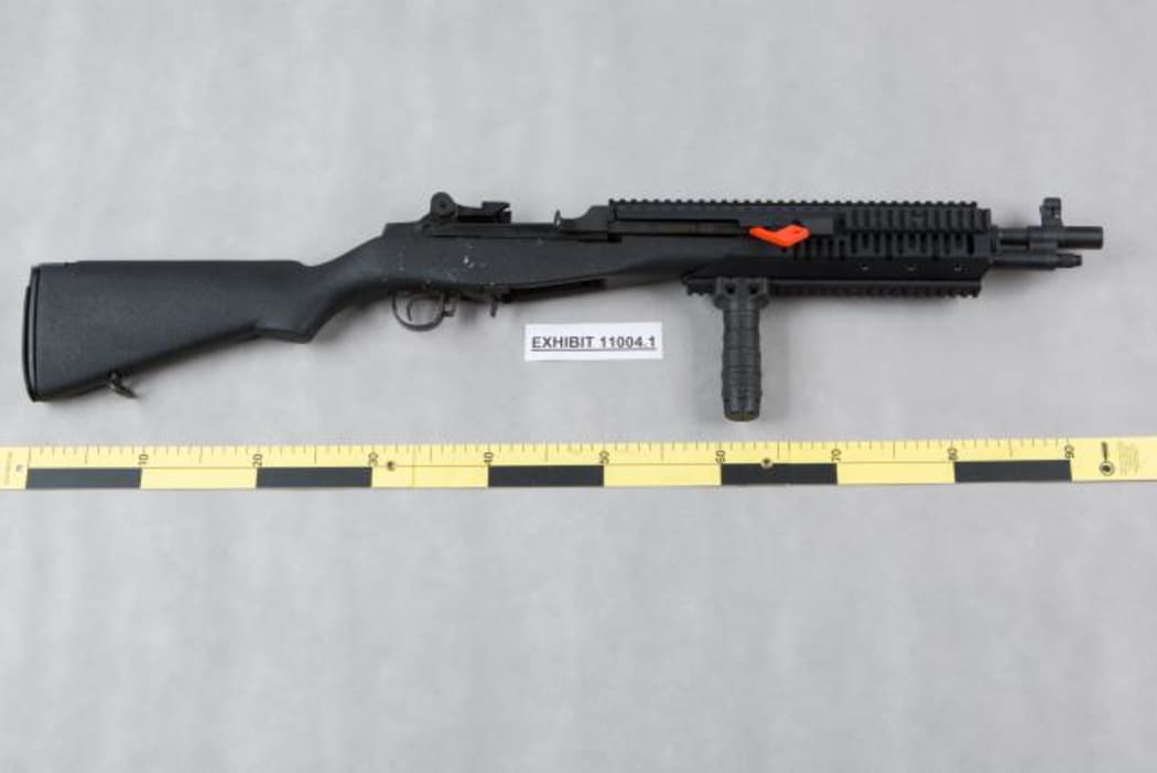 A gun seized during the Head Hunters raid.