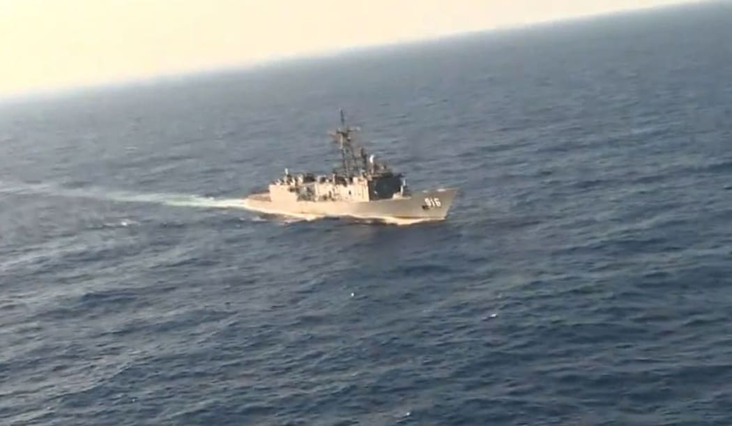 An image grab taken from a handout video released by the Egyptian Defence Ministry on May 20, 2016 shows the Egyptian military taking part in a search mission in the Mediterranean Sea for the remains of an EgyptAir plane which crashed.