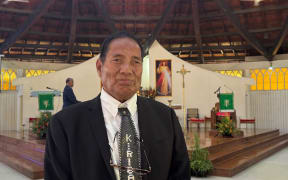 Kiribati’s Education Minister, Alexander Teabo, at St Mary's Cathedral in Nuku'alofa. 25 August 2024