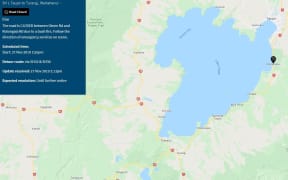 State Highway 1 south of Taupō is closed because of a bushfire.