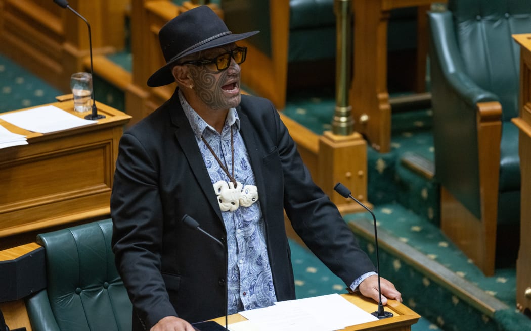 Rawiri Waititi speaks in the debate on the Privileges Committee's majority recommendation of parliamentary suspensions for three Te Pāti Māori MPs.