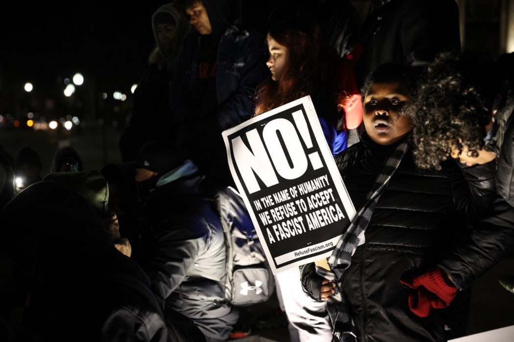 KENOSHA, WISCONSIN - NOVEMBER 19: Protesters are gathered outside the Kenosha County Courthouse after US jury found Kyle Rittenhouse not guilty in Kenosha protest shootings that killed 2 and injured a third, on November 19, 2021 in Kenosha, Wisconsin, United States.