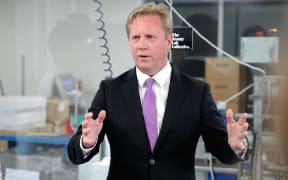 Minster for Trade and Investment Todd McClay at a stand up on trade and investment at the Beauty Lab Collective in Auckland on 27 November 2025.