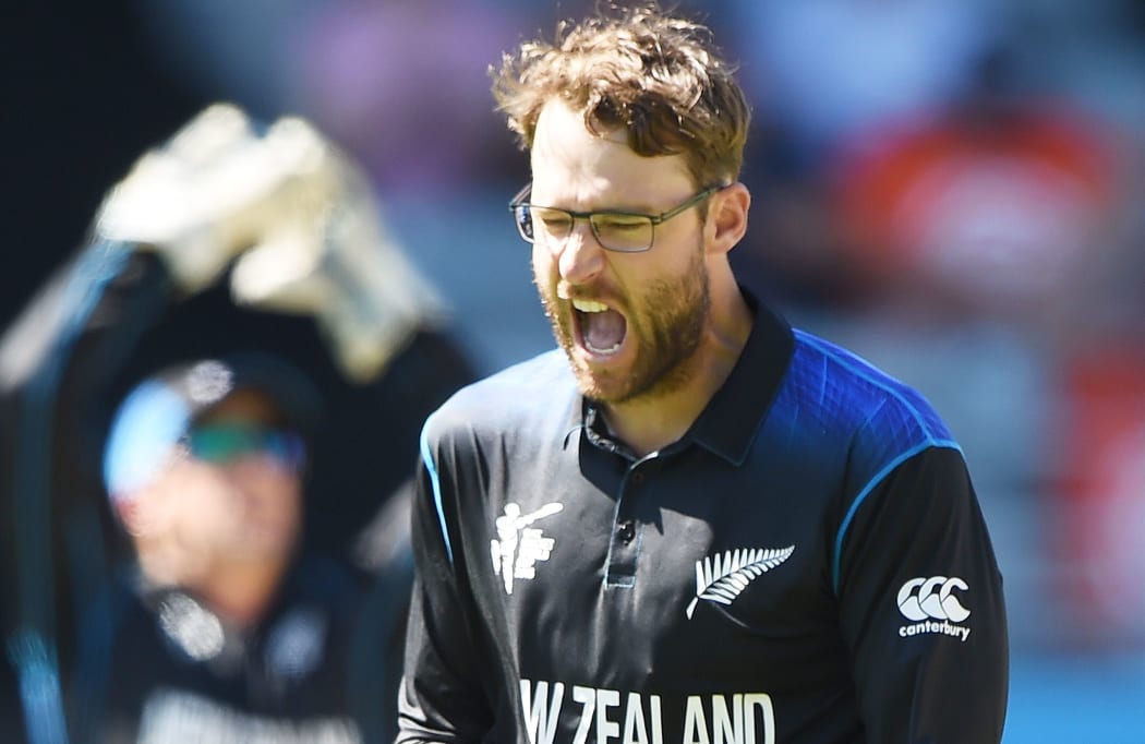 Spinner Daniel Vettori takes a wicket for New Zealand.