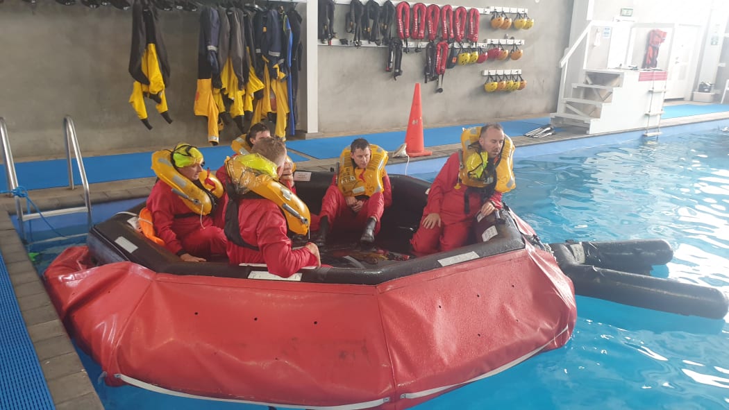 The class of March 2021 safely aboard liferaft