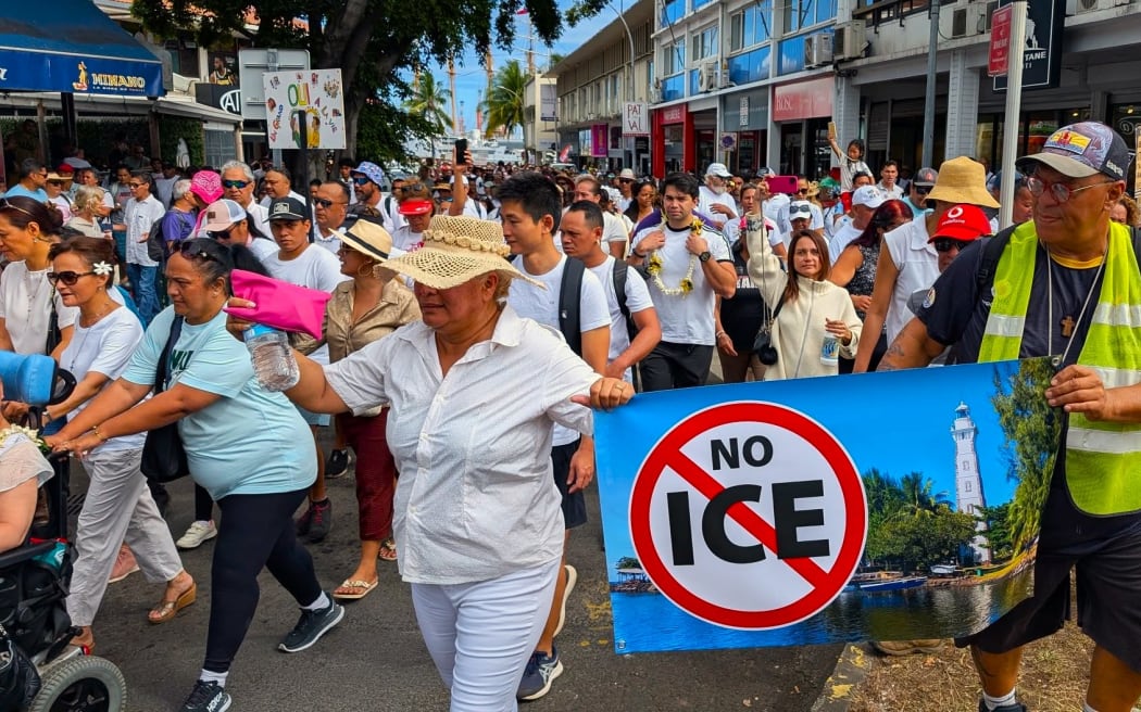 Tahitians march against methamphetamins abuse on 7 September 2025 – PHOTO Radio 1