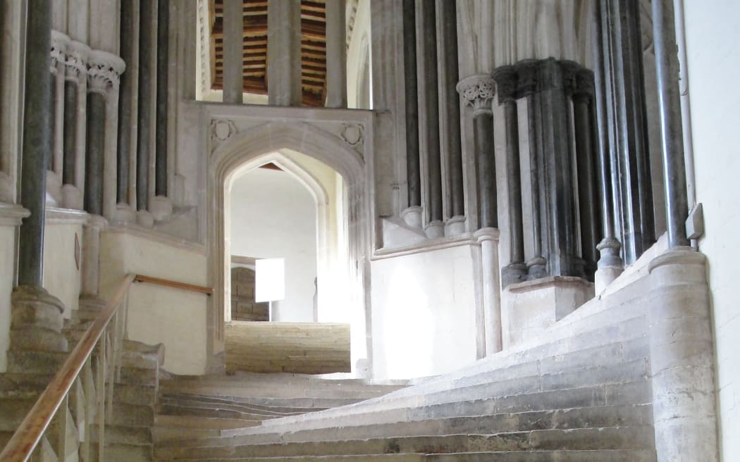 Staircase to the Chapter House, Wells Cathedral, England.