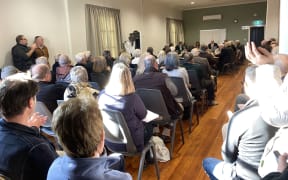 - SINGLE USE ONLY: It was standing room only at Martinborough's Waihinga Centre as South Wairarapa residents turned out to voice concerns over large rates rises in the district. - SINGLE USE ONLY -