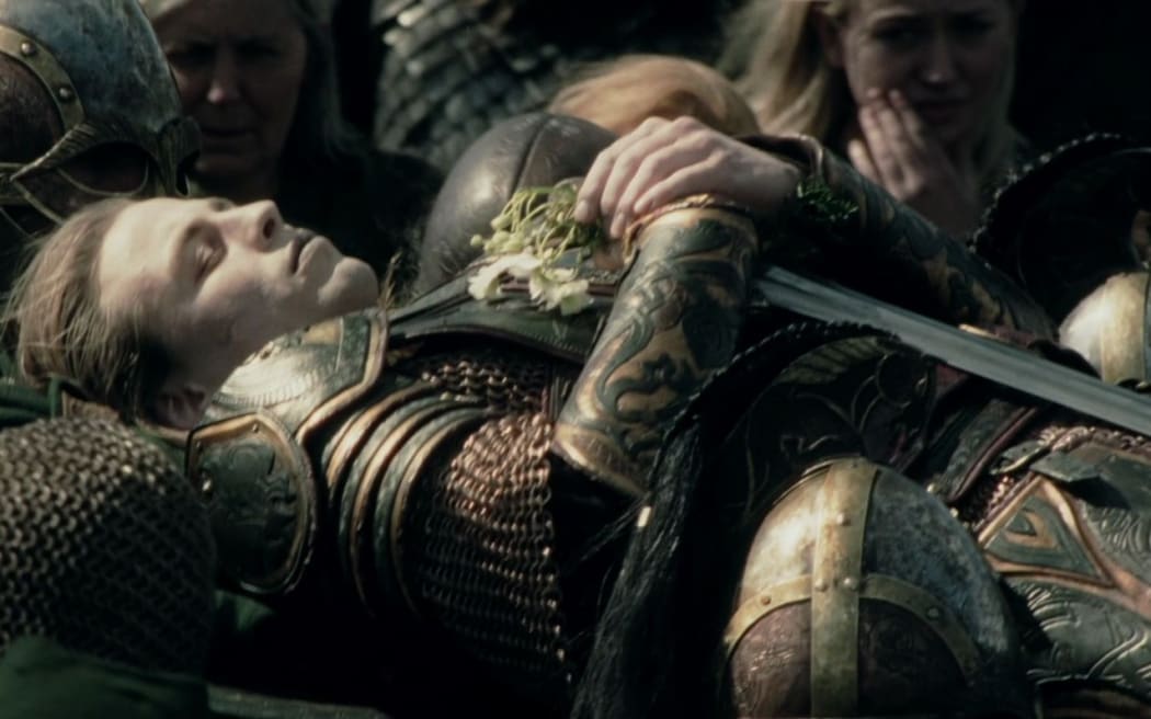 Paris Howe Strewe as Théodred, prince of Rohan, in The Two Towers.