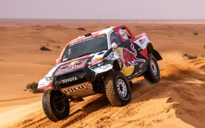 Toyota driver Nasser Al-Attiyah on the Dakar Rally.