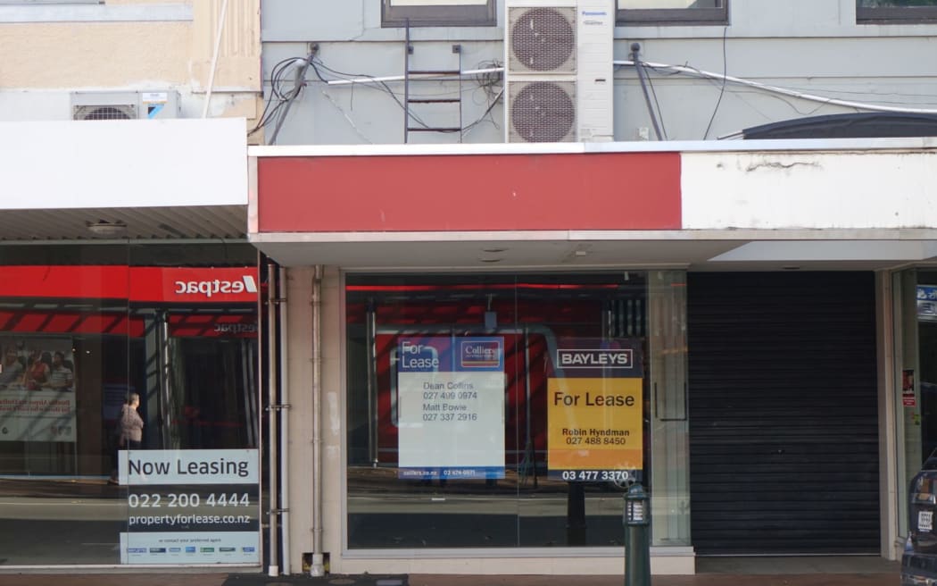 Some prime retail spots on Dunedin's main street remain empty.