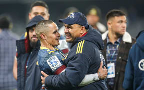 Highlanders' co-captains Aaron Smith and Ash Dixon.