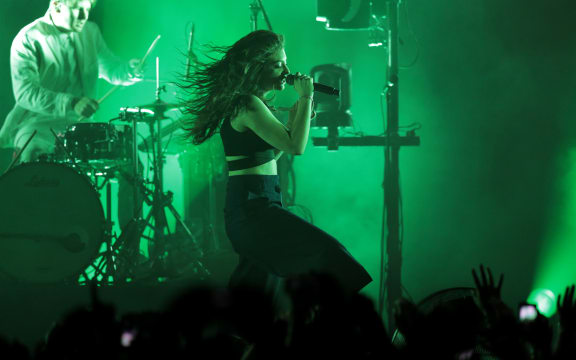 Lorde performing on the TSB Arena, Wellington