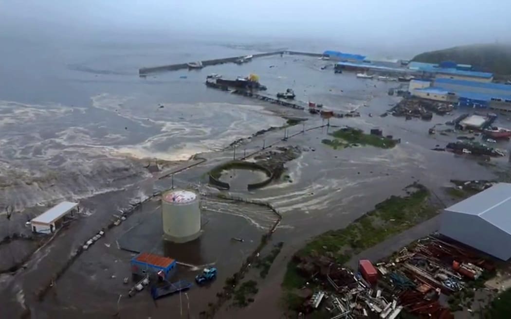 Tsunami-hit Severo-Kurilsk on Paramushir island of Russia's northern Kuril islands.