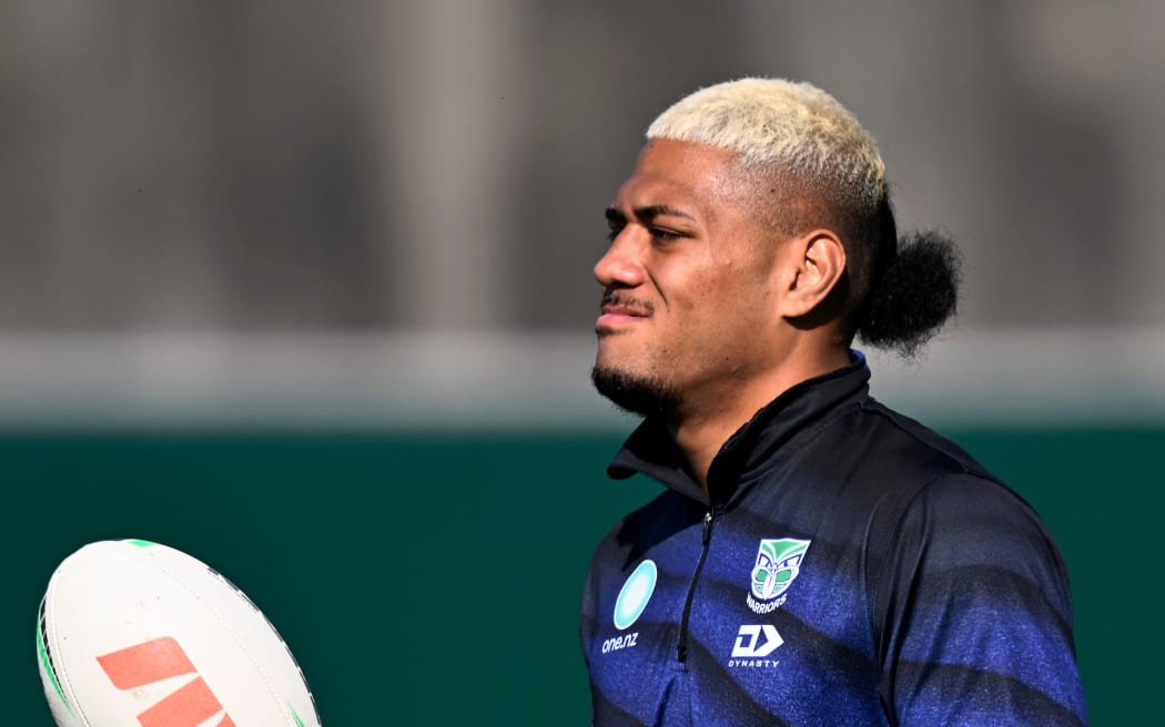 Leka Halasima at Warriors NRL Rugby League training.