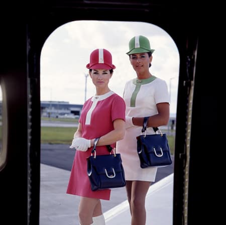 This Air New Zealand NAC uniform became known as the Jellybean or Lollipop and was worn between 1970-1976