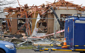 The aftermath of the explosion at Marble Court.