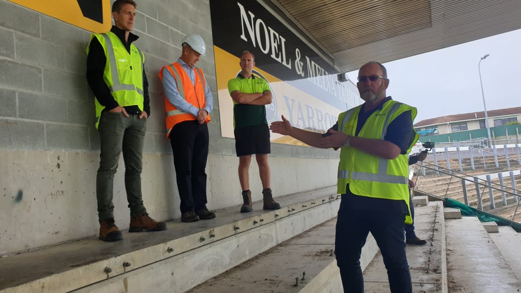Project manager for Clelands Construction Bruce Earby at Yarrow Stadium.