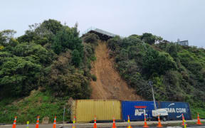 The slip left mounds of earth on Eastern Hutt Road's southbound lanes.