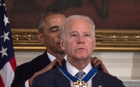 President Barack Obama awards his vice-president Joe Biden the Presidential Medal of Freedom.