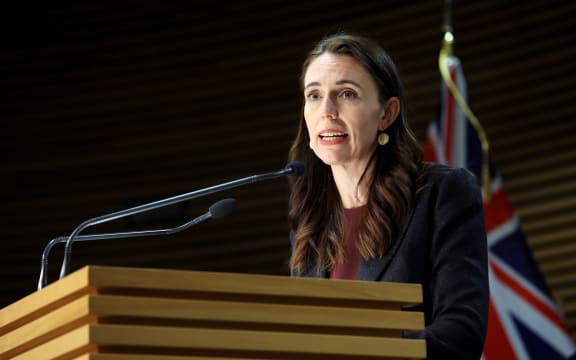 Prime Minister Jacinda Ardern speaks to media during a press conference at Parliament on September 02, 2021 in Wellington,