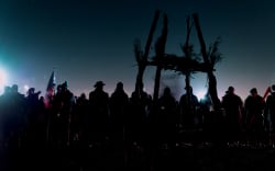 Ngāti Whātua Ōrākei celebrating Matariki at Takaparawhau. (Not sure which year the photo was taken.)