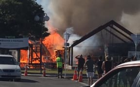 Photos posted on social media show the fire at Te Wānanga o Raukawa in Otaki on 25 January 2016.