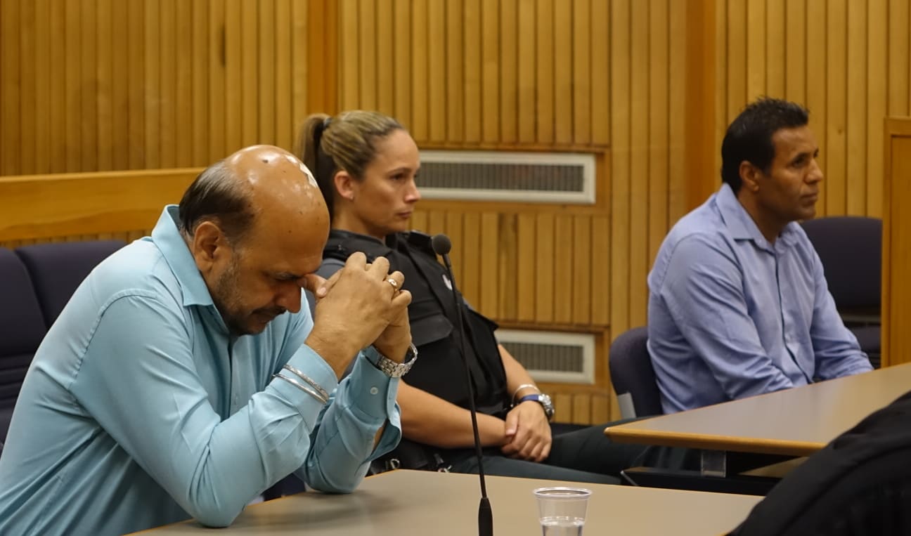 Kulwant Sing, left, and Jaswinder Singh Sangha in the High Court in Nelson during sentencing on charges of supplying false information.