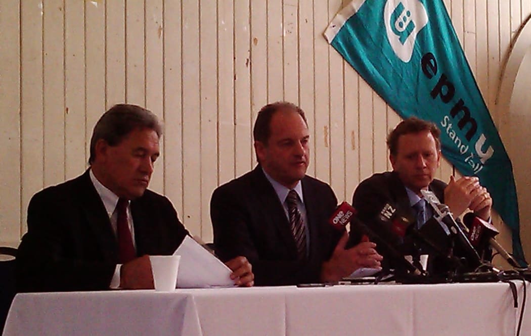 NZ First leader Winston Peters, left, Labour's David Shearer and Greens co-leader Russel Norman.