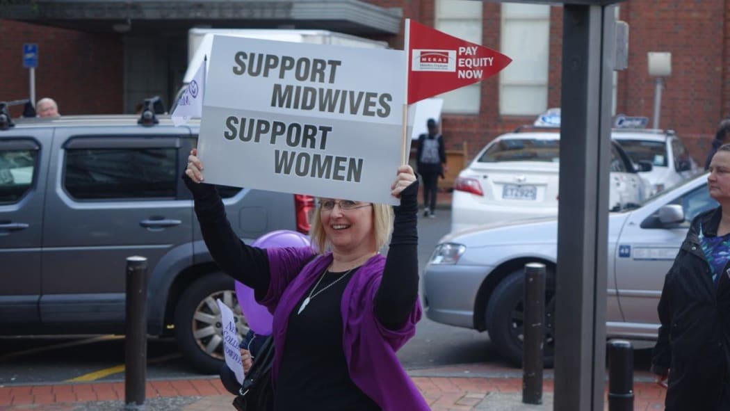 Midwives marched through Wellington today to raise awareness of their pay dispute with the Ministry of Health.