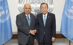 Secretary-General Ban Ki-moon meets with Ratu Inoke Kubuabola, Fiji Minister for Foreign Affairs in New York at a Security Council meeting on “Maintenance of international peace and security: Peace and security challenges facing small island developing States”. July 30 2015