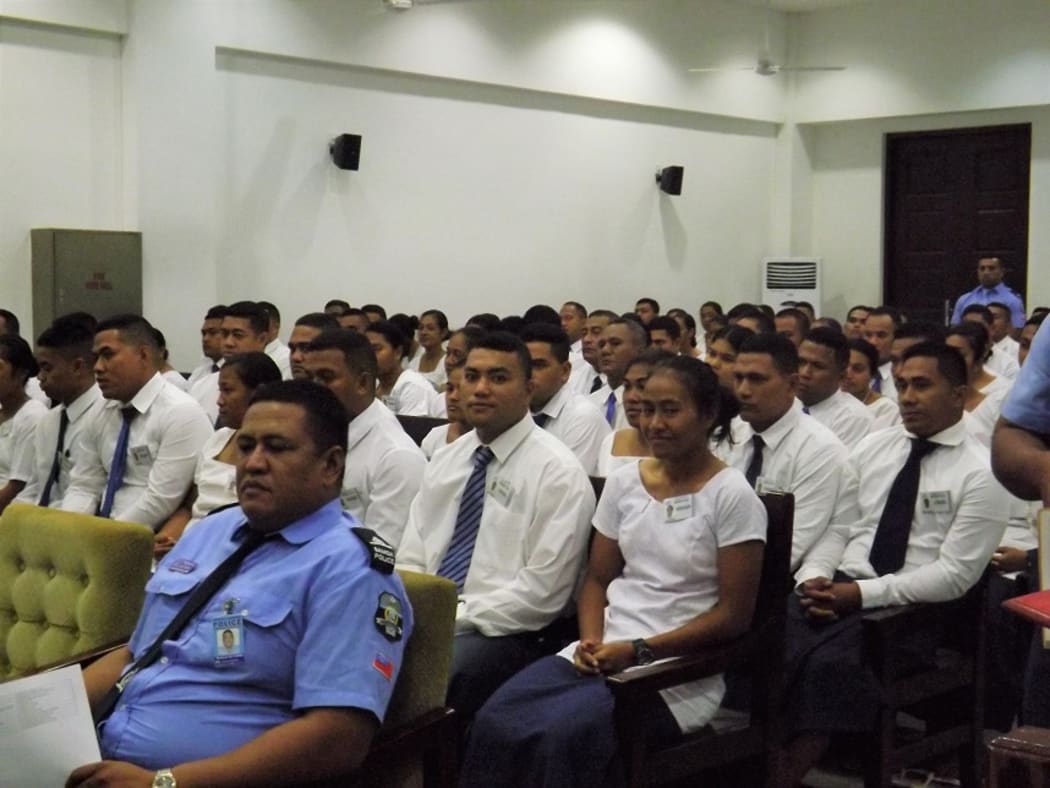 New police recruits in Samoa