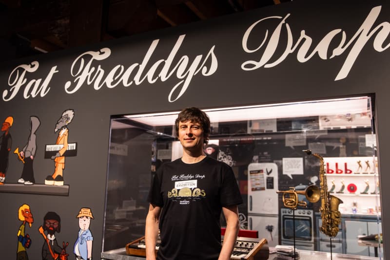 Ian Wards at the Fat Freddy's Drop exhibition at Wellington Museum