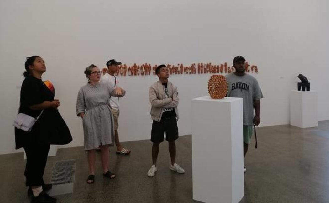 Members of the Fresh One Collective at Te Uru Contemporary Gallery.