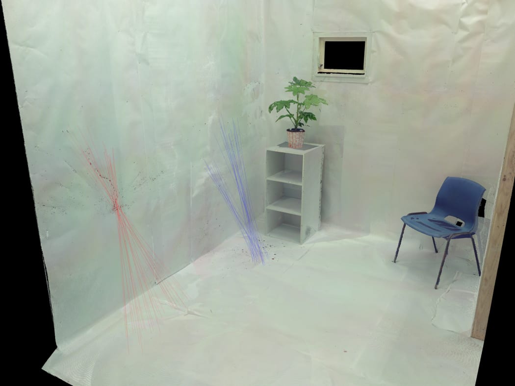 Forensic investigators can accurately work out patterns of blood splatter at a crime scene using a laser scanned 3D image.