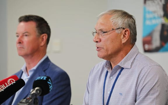 Board chairperson Bill Osborne and chief executive officer Tony Gibson.