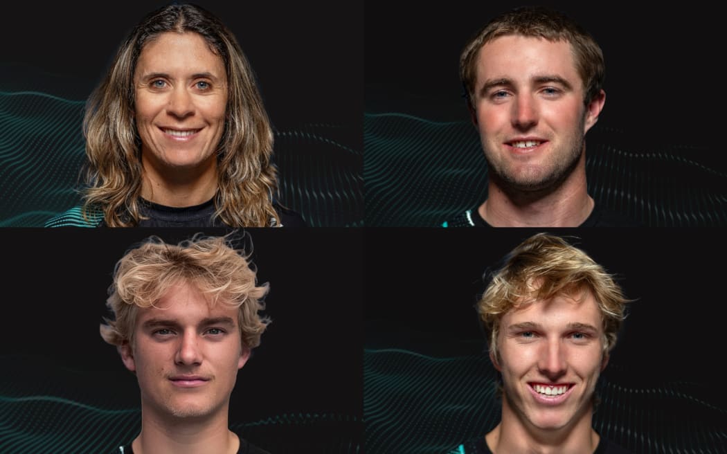 Jo Aleh, Josh Armit, Jake Pye and Seb Menzies join Team New Zealand for the 2027 America's Cup.