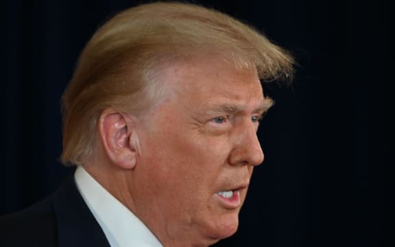 US President Donald Trump speaks during a news conference in Bedminster, New Jersey, on August 8, 2020. (Photo by JIM WATSON / AFP)