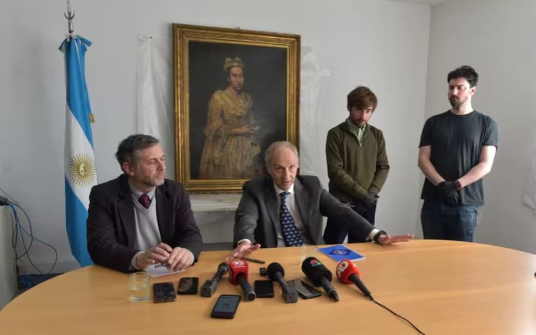The painting, 'Portrait of a Lady,' by the Italian Baroque painter Giuseppe Ghislandi, was handed over to officials in Argentina.