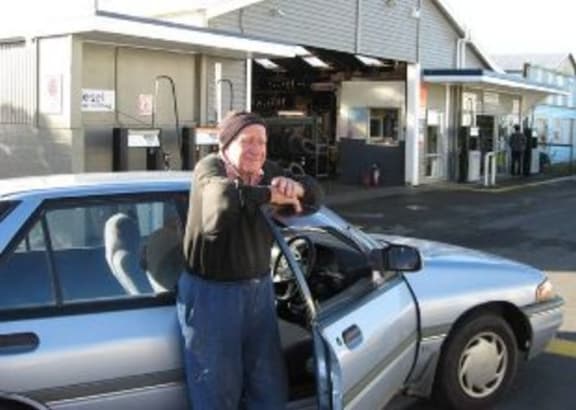 This is an image of Bill at ninety nine, with his Ford Laser. He sold it when he turned 100.