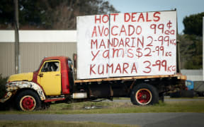 Vegetable sign in Foxton.