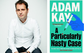 Left: Writer Adam Kay photographed by Charlie Clift. Right: His new book 'A Particularly Nasty Case'.