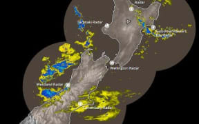 The rain radar at 8am.