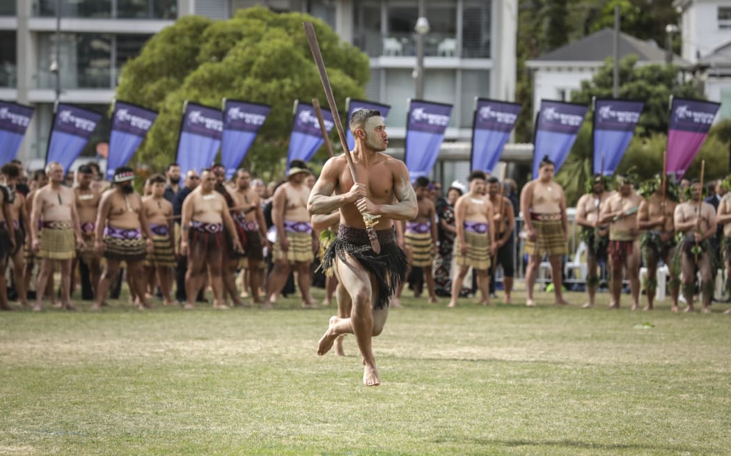 The powhiri to mark the start of the Te Matatini kapa haka festival in Wellington.