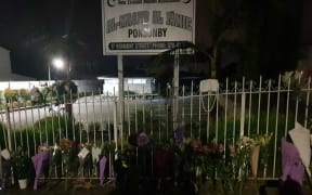 People have lain tributes at Ponsonby mosque in Auckland.