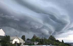 Cumulonimbus clouds over Napier on 23 January 2018